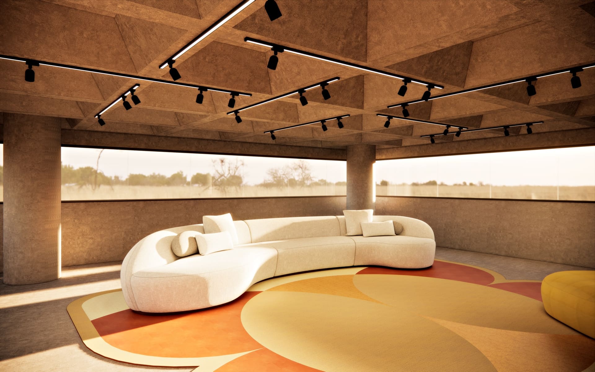 Tapete Nascer do Sol em ambiente contemporâneo